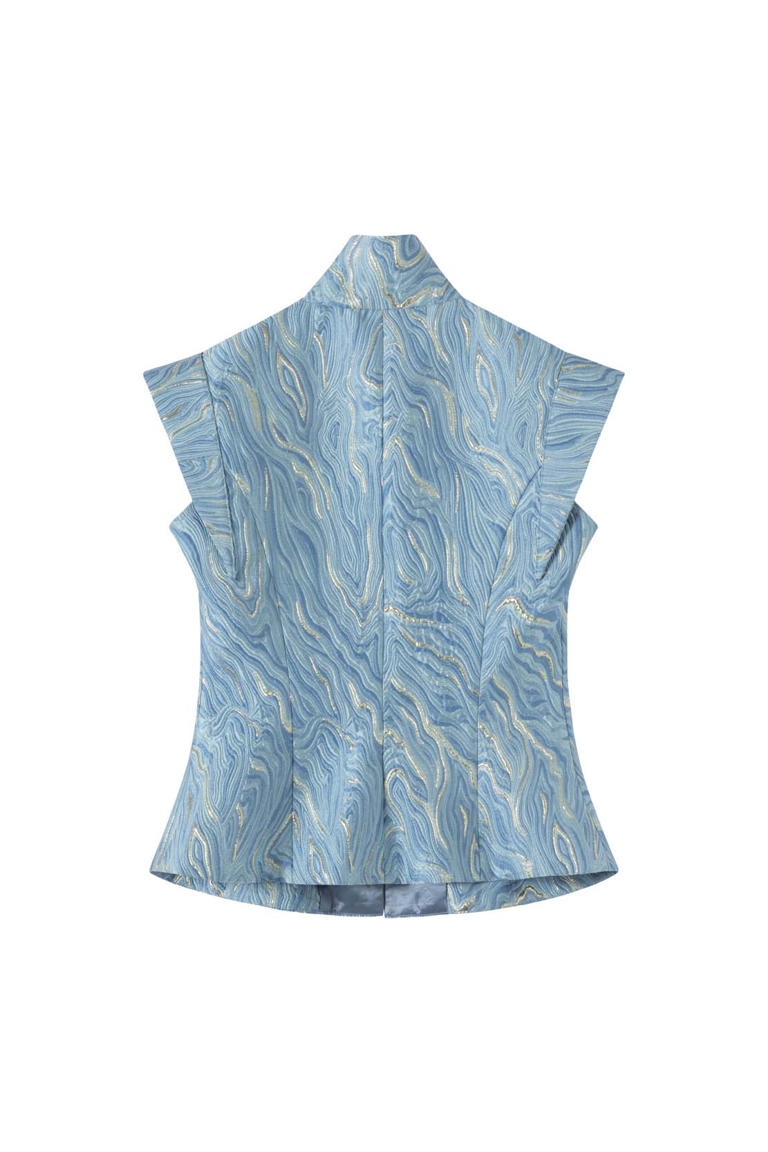 Eastern Dream – Blue Jacquard Qipao Set