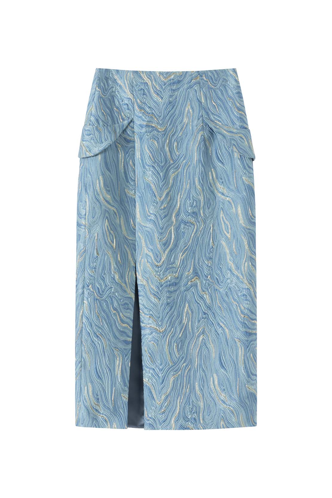 Eastern Dream – Blue Jacquard Qipao Set