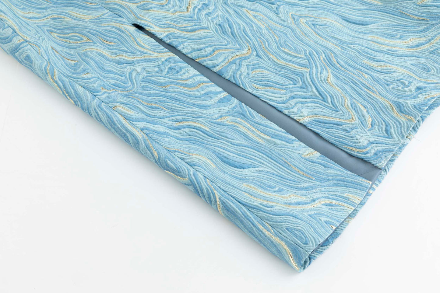 Eastern Dream – Blue Jacquard Qipao Set