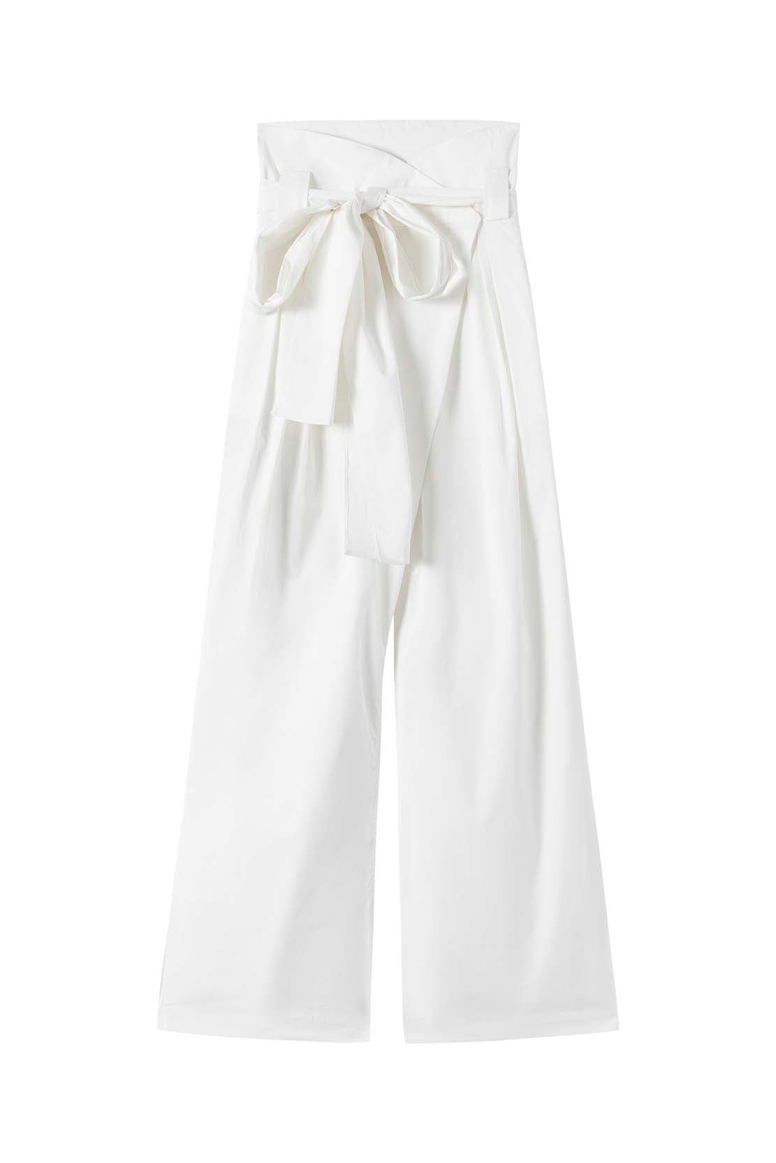 Eastern Dream – White Belted Wide-Leg Trousers