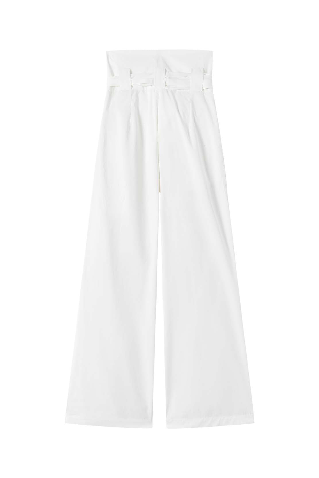 Eastern Dream – White Belted Wide-Leg Trousers